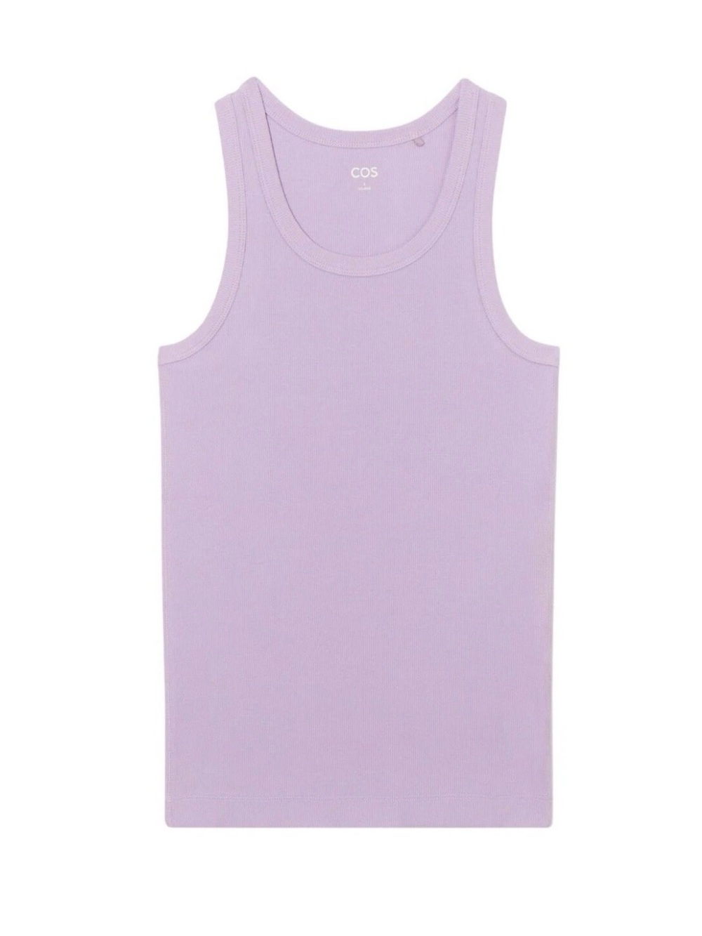 cos lavendar ribbed scoop neck tank top